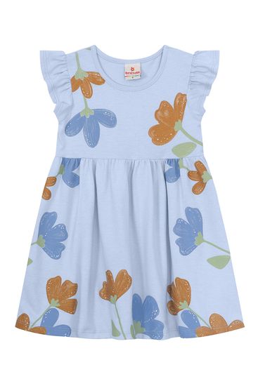 Vestido infantil menina com flores e glitter Brandili  - 1