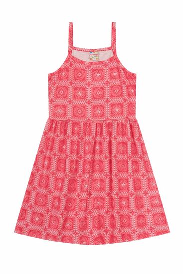 Vestido infantil menina quadriculada com flores Brandili  - 10