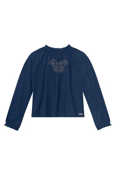 Blusa infantil menina com bordado de coração Mundi - 12