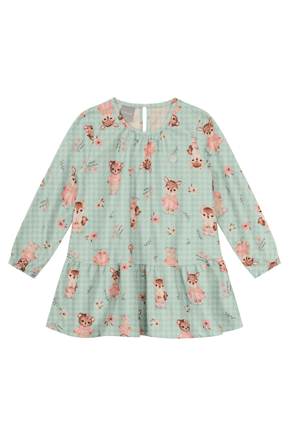Vestido infantil menina de bichinhos Mundi
