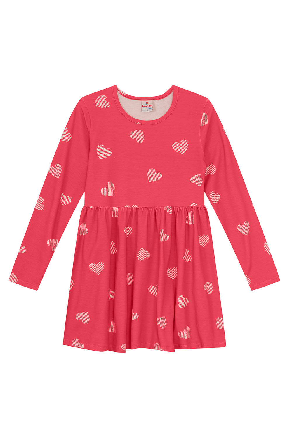 Vestido infantil menina de corações Brandili