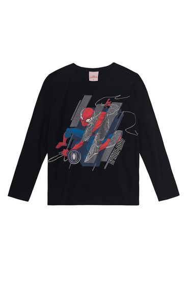 Camiseta infantil menino Homem-Aranha metalizada Brandili - 10