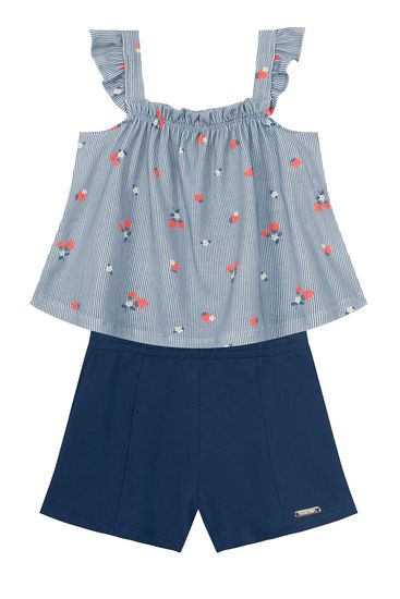 Conjunto infantil menina de cerejinhas Brandili - 1