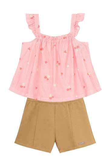 Conjunto infantil menina de cerejinhas Brandili - 1