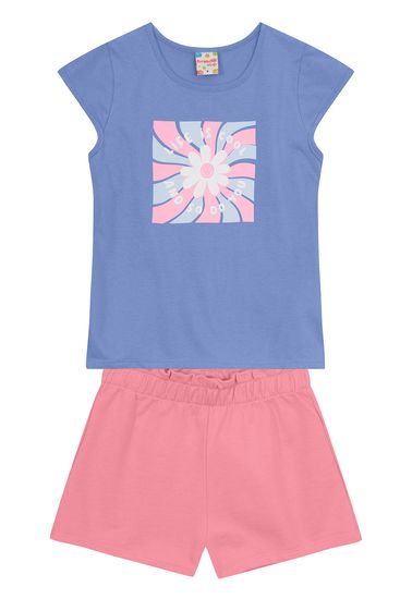 Conjunto infantil menina de florzinha Brandili - 12