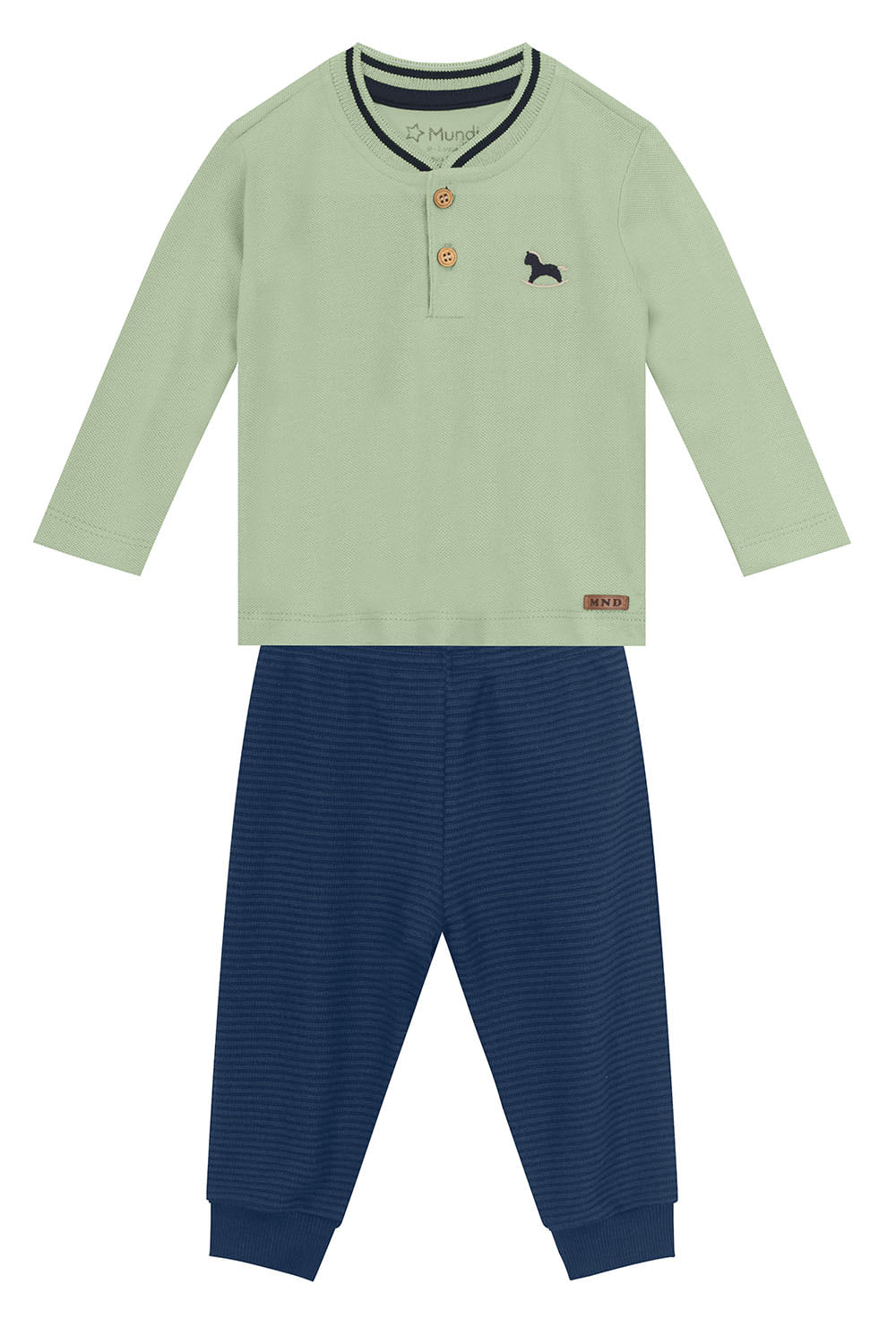 Conjunto bebê menino de cavalinho Mundi