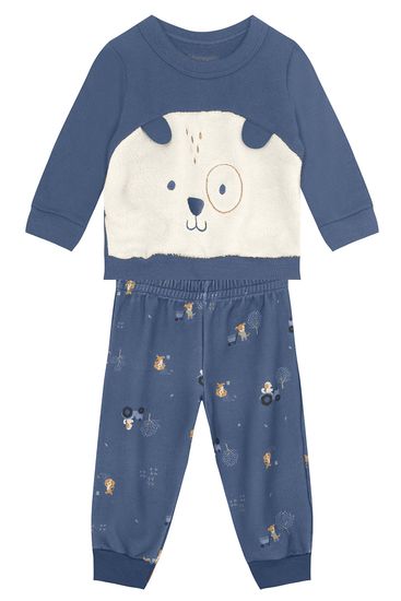 Conjunto bebê menino em moletom de cachorrinho Brandili Baby - M