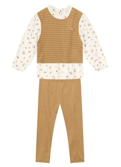 Conjunto infantil menina texturizado Mundi - 1