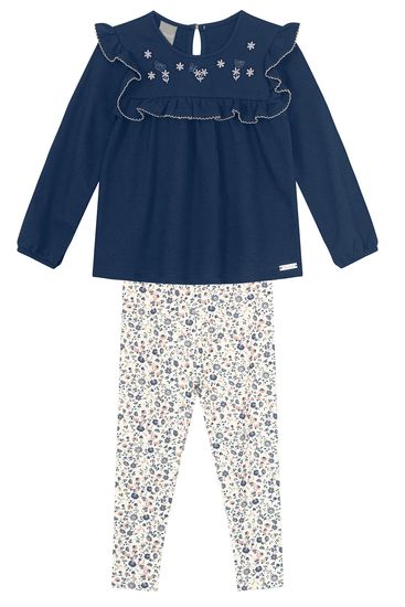 Conjunto infantil menina floral elegante Mundi - 1