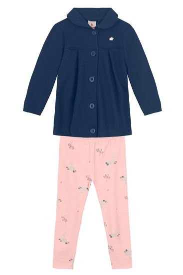 Conjunto infantil menina em cotton lúdico Brandili - 1