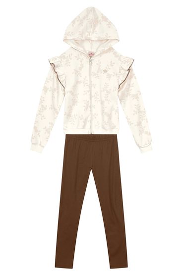 Conjunto infantil menina floral em puff Brandili - 10