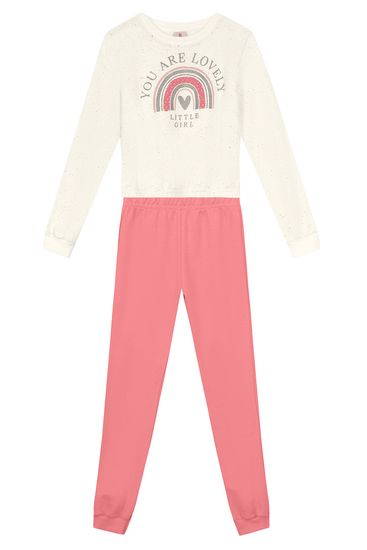 Conjunto infantil menina de arco-íris com glitter Brandil - 10