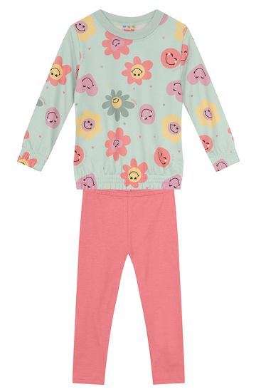 Conjunto infantil menina de florzinha Brandili - 1