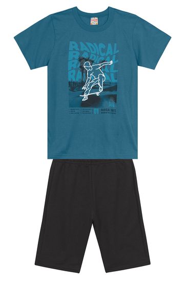 Conjunto infantil menino de skate em puff Brandili