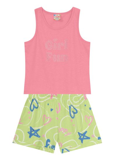 Conjunto infantil menina com brilho Brandili