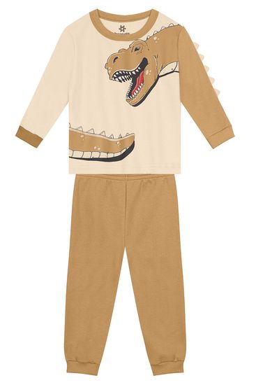 Pijama infantil menino de dinossauro brilha no escuro Brandili - 1