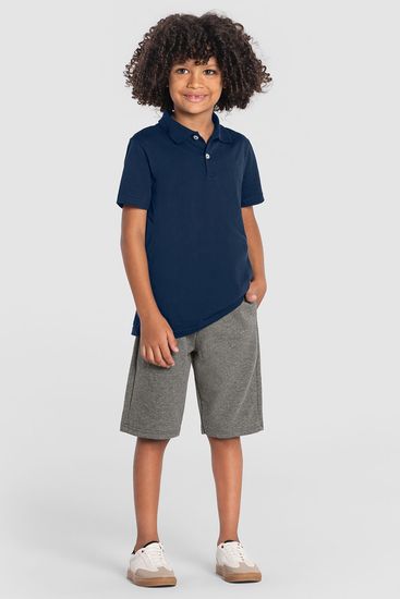 Camiseta polo infantil menino em malha Brandili - 1