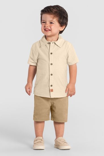 Camisa infantil menino em tricoline Mundi - 14