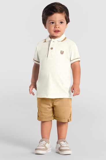 Camisa polo infantil menino em piquet comfort Mundi - 16