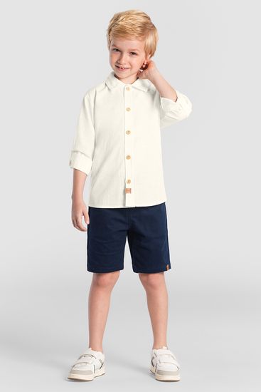 Bermuda infantil menino em sarja super comfort Mundi - 2