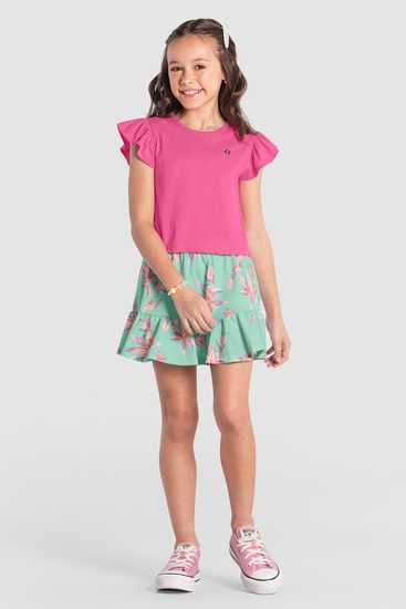 Conjunto infantil menina tropical Brandili - 4