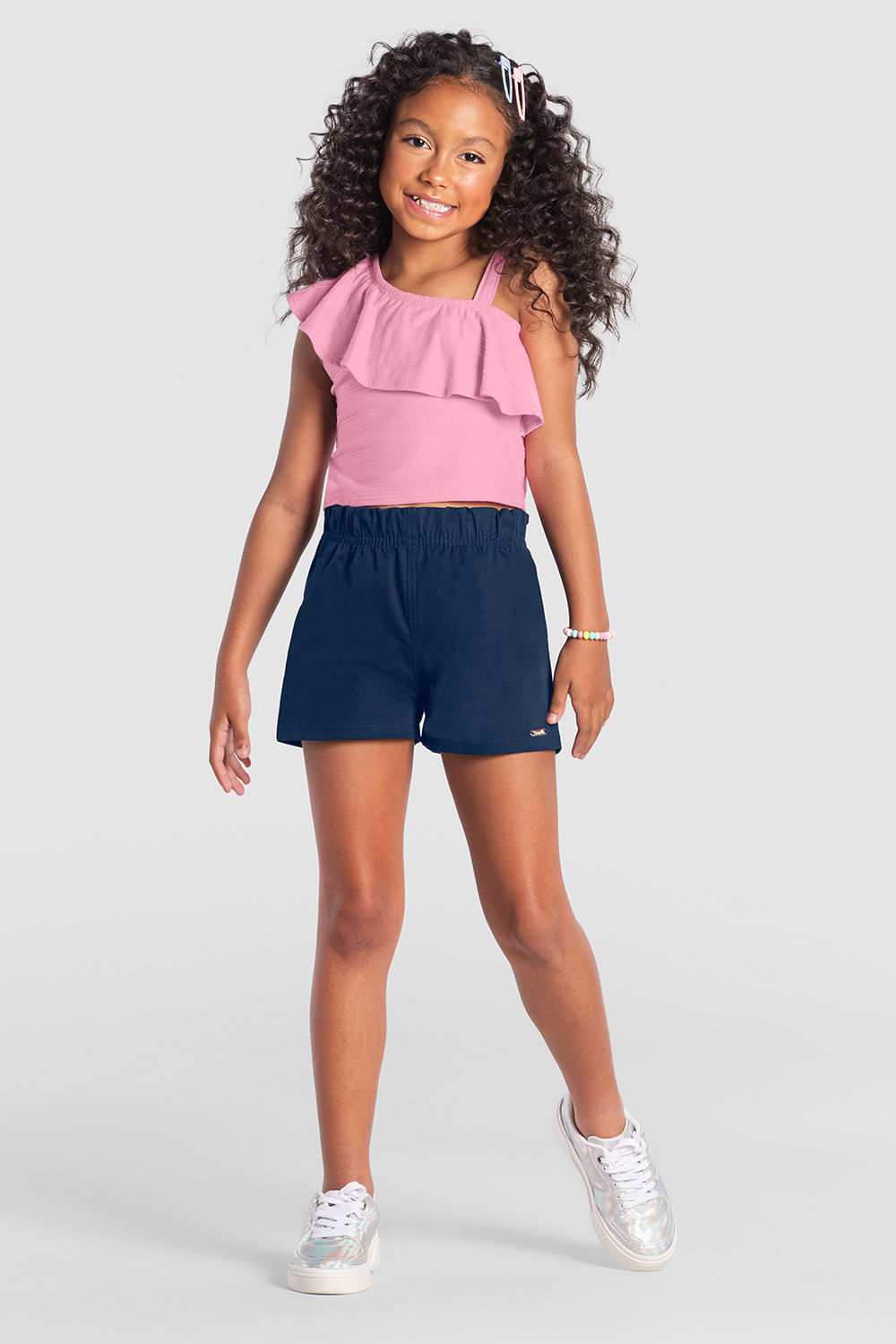 Conjunto infantil menina com babados Brandili