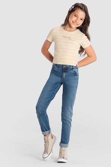 Blusa cropped teen menina listrada Brandili Young - 10