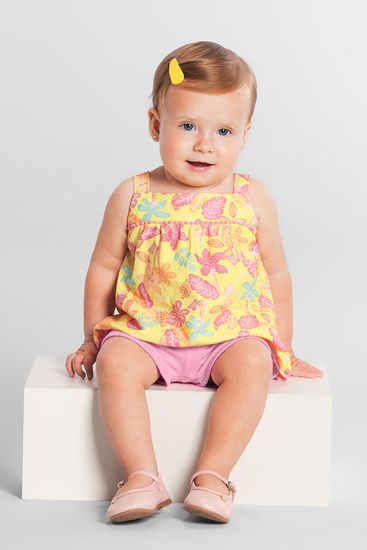 Conjunto bebê menina de folhas Brandili Baby - M