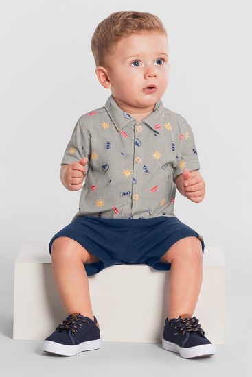 Conjunto bebê menino estampado Brandili Baby - G