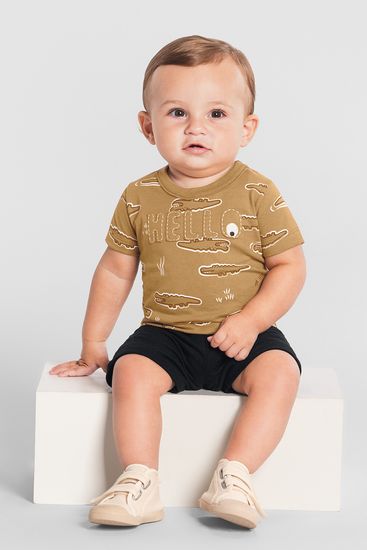 Conjunto bebê menino de jacaré Brandili Baby - P