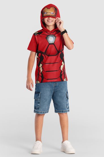 Camiseta infantil menino dos vingadores com capuz Brandili - 10