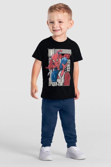 Camiseta infantil menino do homem-aranha que brilha no escuro Brandili - 1