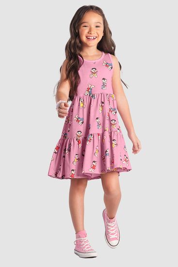 Vestido infantil menina da turma da mônica Brandili - 4