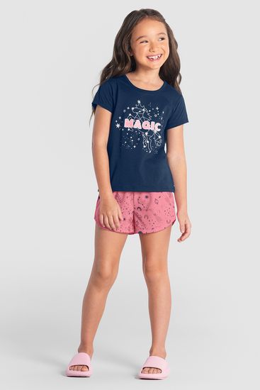 Pijama infantil menina de galáxia que brilha no escuro Brandili - 12