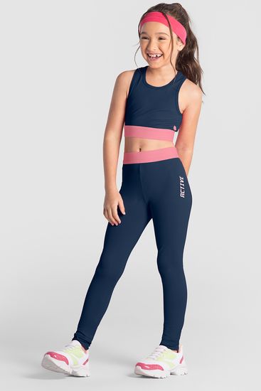 Calça legging infantil menina em malha ultra poliamida Brandili active - 4