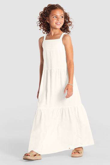 Vestido longo jeans infantil menina com recortes Brandili - 4
