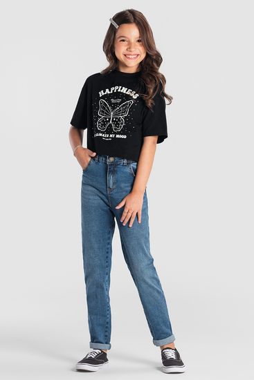 Blusa cropped teen menina de borboleta Brandili Young - 10