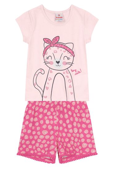 Conjunto infantil menina de gatinho Brandili - 1