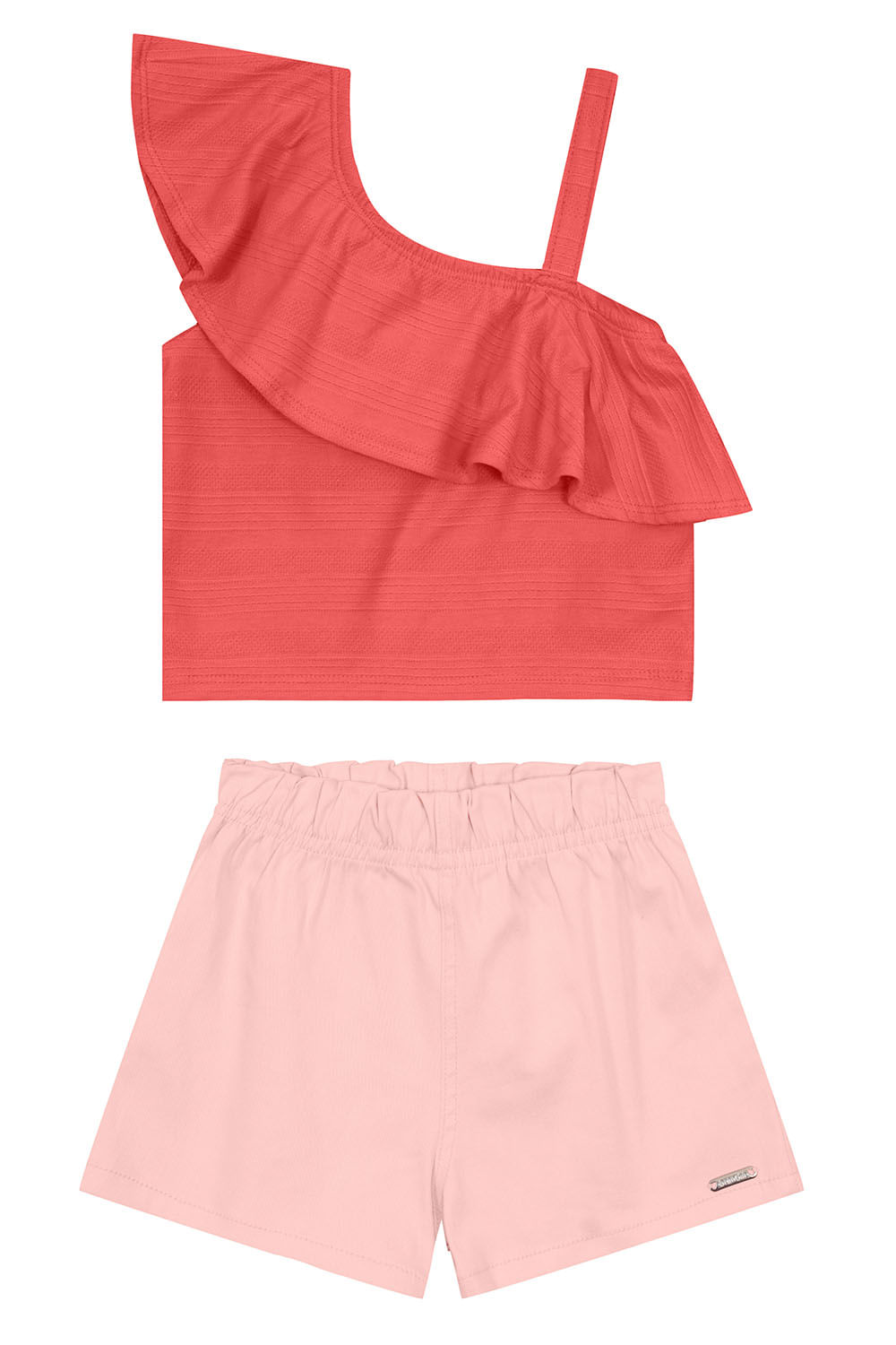 Conjunto infantil menina com babados Brandili