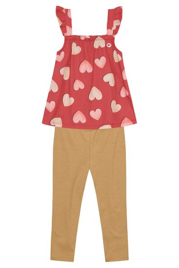 Conjunto infantil menina estampado Brandili - 1