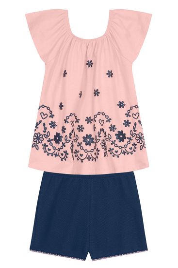 Conjunto infantil menina de flores Brandili - 1