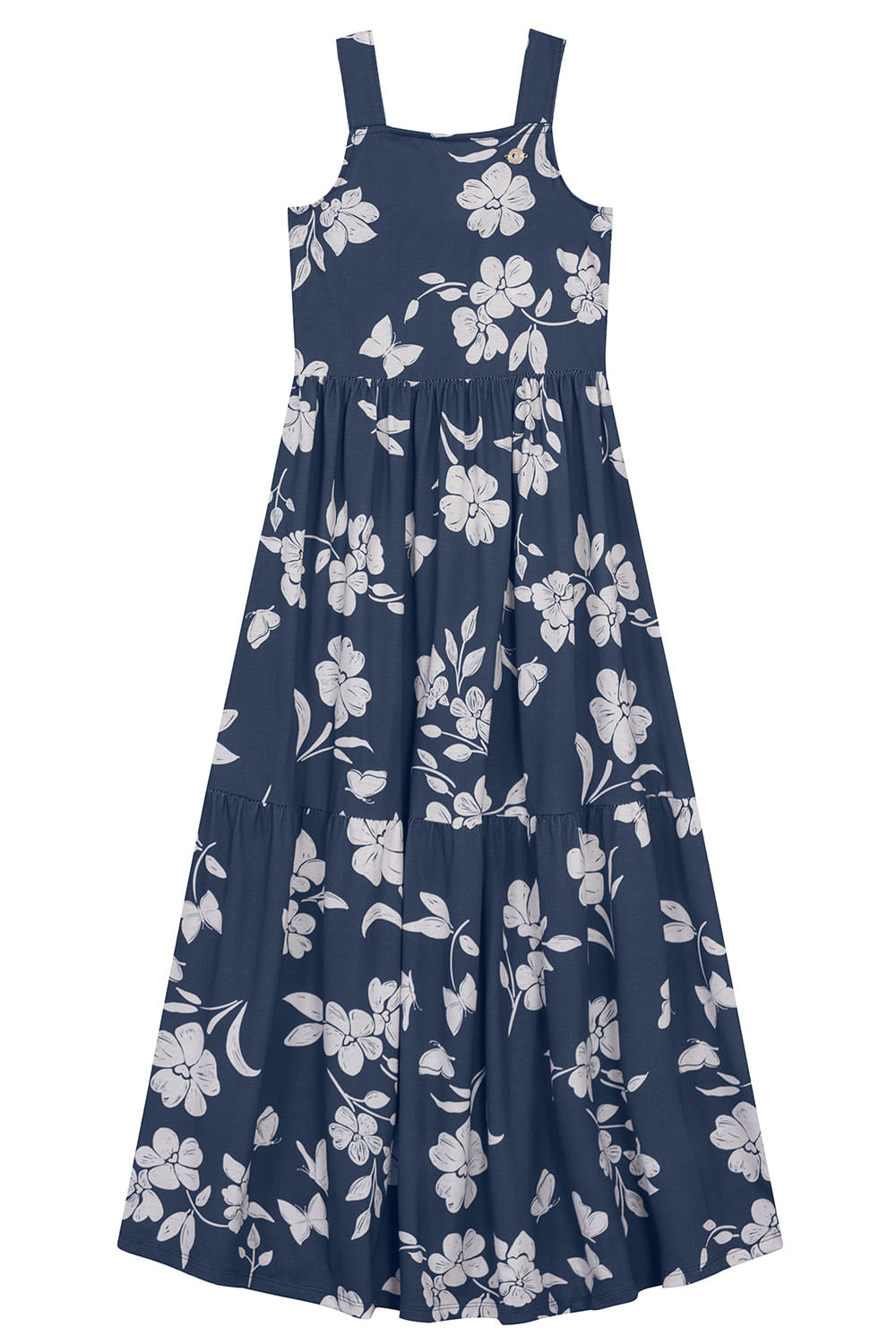 Vestido longo infantil menina de flores Brandili