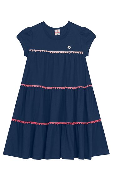 Vestido infantil menina três marias com pompons Brandili - 4