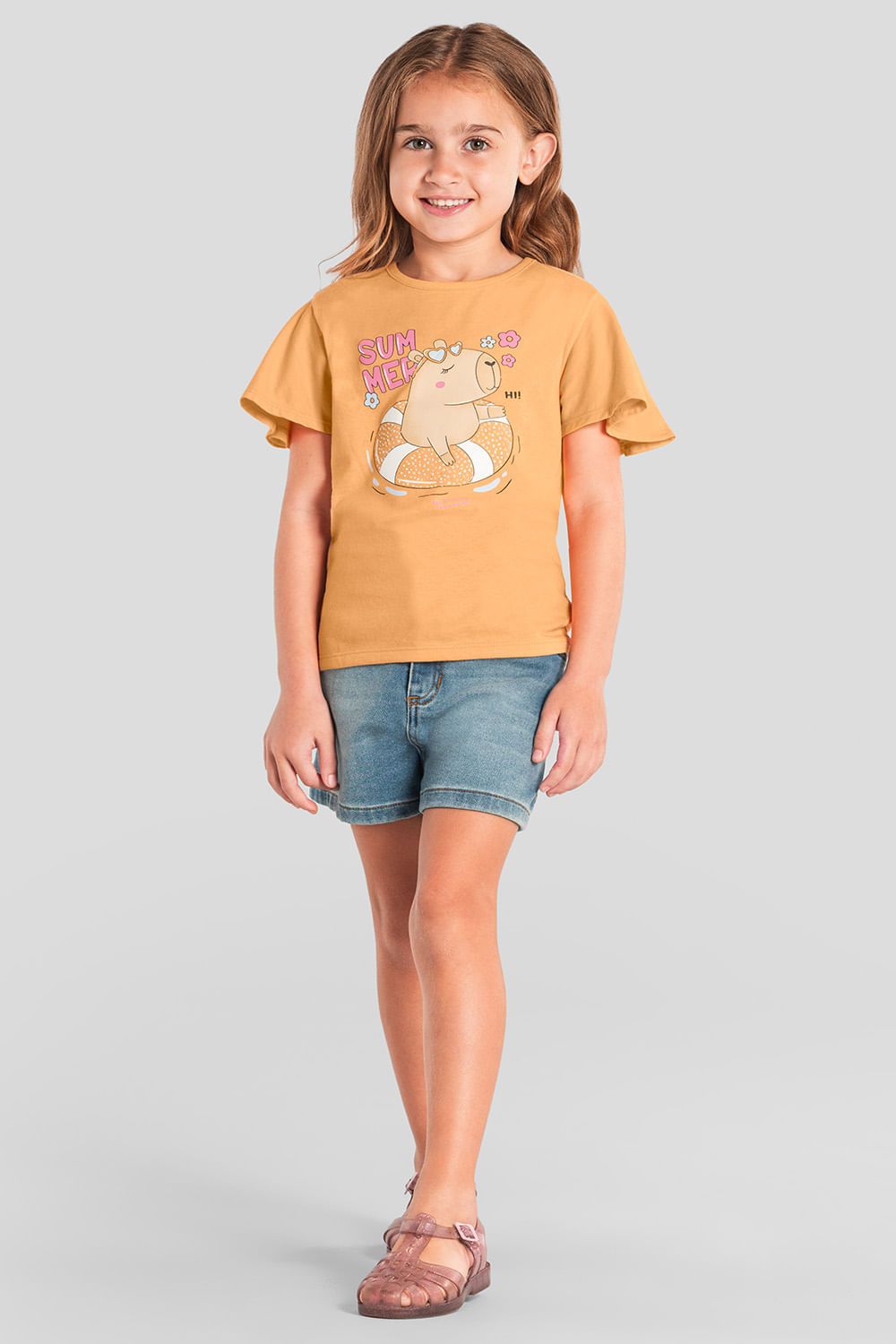Blusa infantil menina de capivara com strass Brandili
