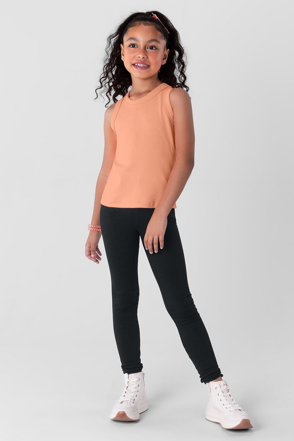 Calça legging infantil menina em cotton Brandili