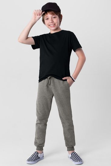 Calça Jogger Básica Infantil Menino Em Moletinho Brandili