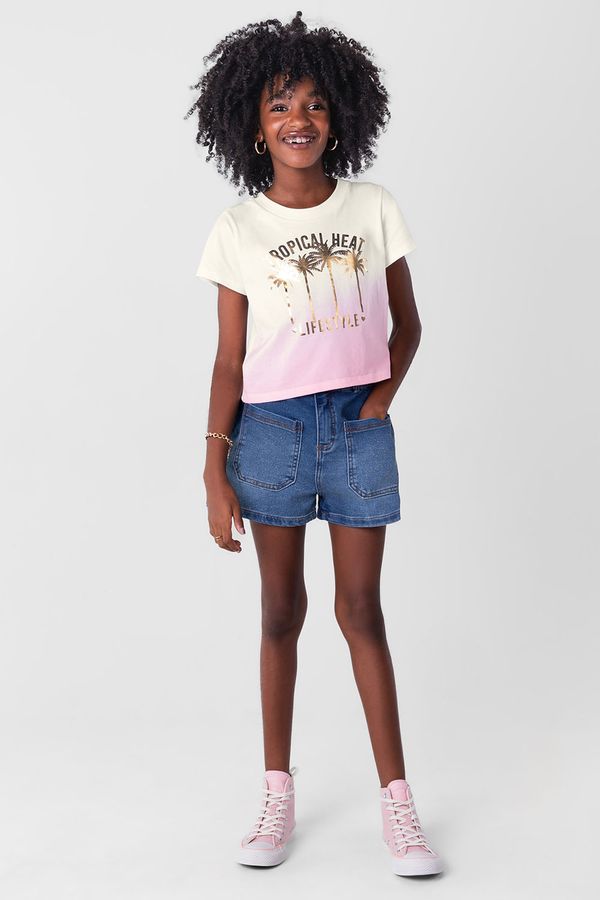 Blusa cropped em malha infantil menina Young Class - 10