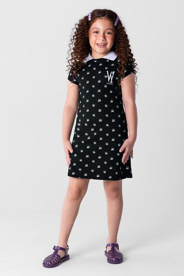 Vestido Wandinha infantil menina em cotton Brandili - 16