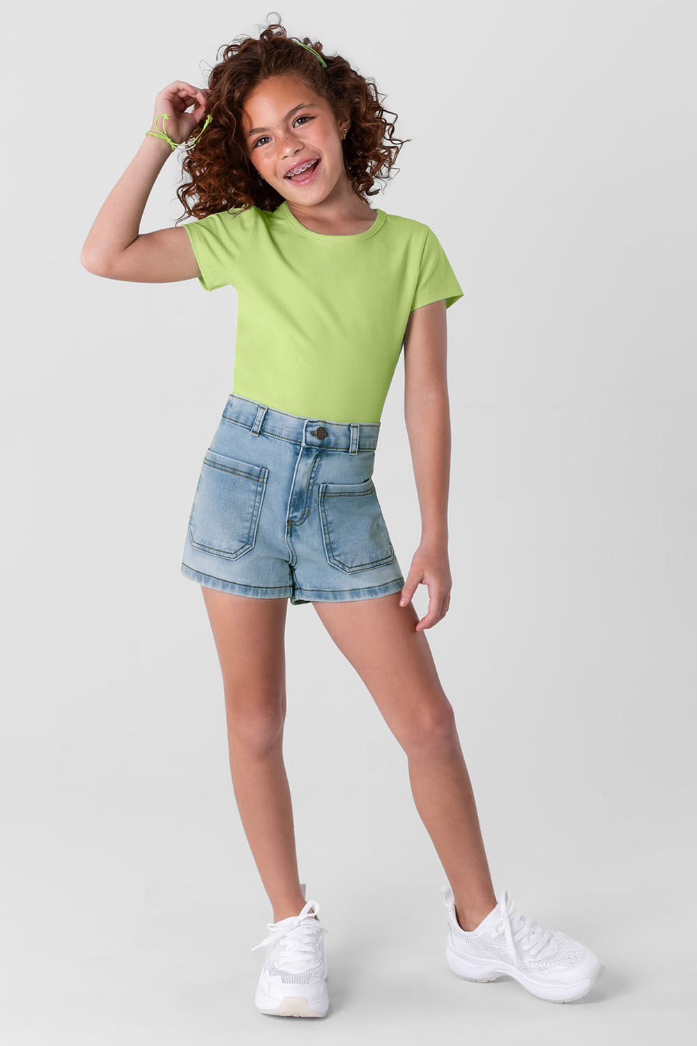 Shorts Jeans Super Comfort Infantil Menina Brandili