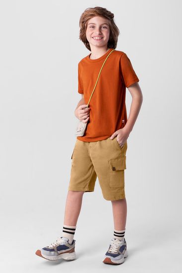 Bermuda cargo em sarja infantil menino Brandili - 4